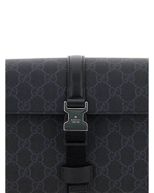 Gucci White Crossbody Bag With Metal Hook Closure And Shoulder Strap W for men