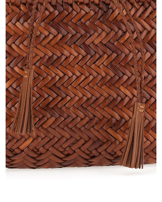 Dragon Diffusion Brown Minsu Bag Mini Basket Bag With Handles And Leat