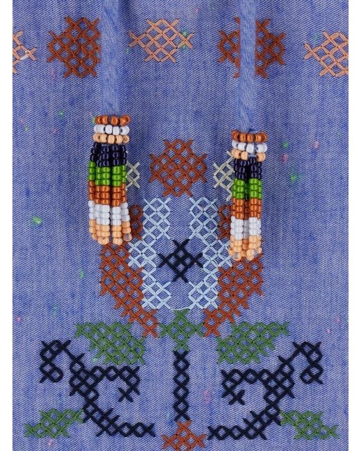Farm Rio Blue Dress Round Neck