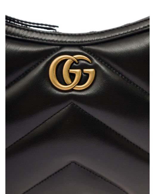 Gucci Black 'Small Gg Marmont' Shoulder Bag
