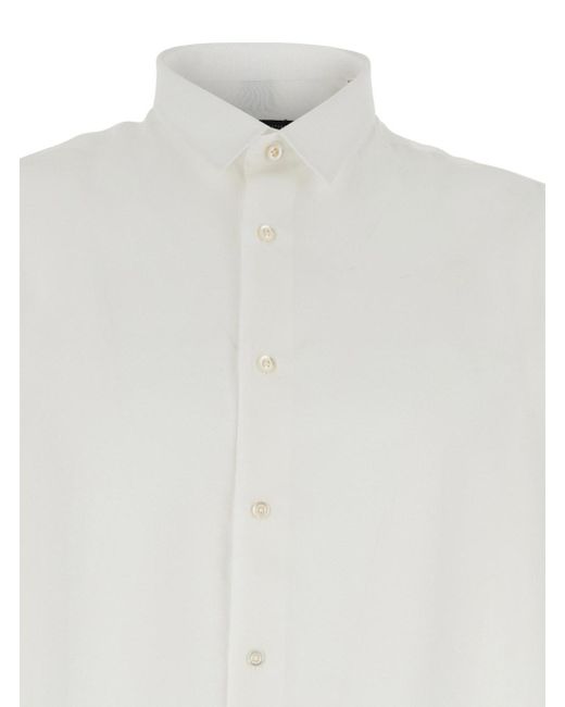 Low Brand White Shirt With Classic Collar for men