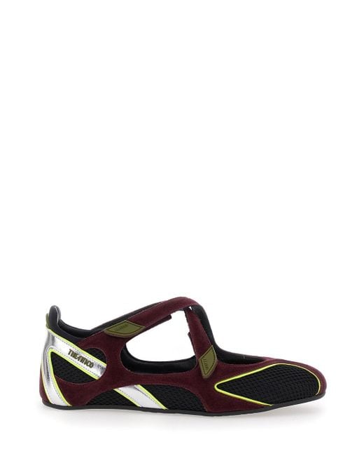 The Attico Black 'Nomad' Ballet Shoes With Criss-Crossed Straps And