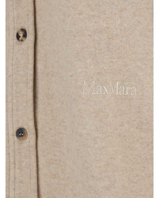 Max Mara Pure Natural 'Ceci' Cardigan With Classic Collar And Logo Letter