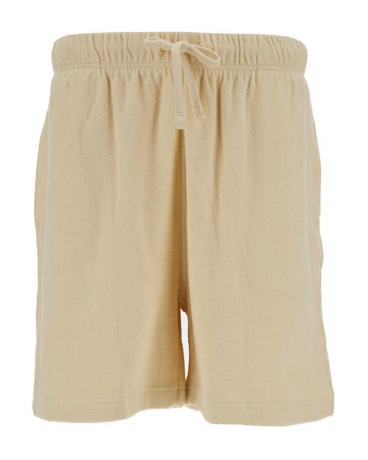 Burberry Natural Bermuda Shorts With Equestrain Knight Print for men
