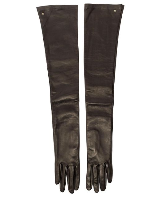 Max Mara Brown Amica Leather Gloves