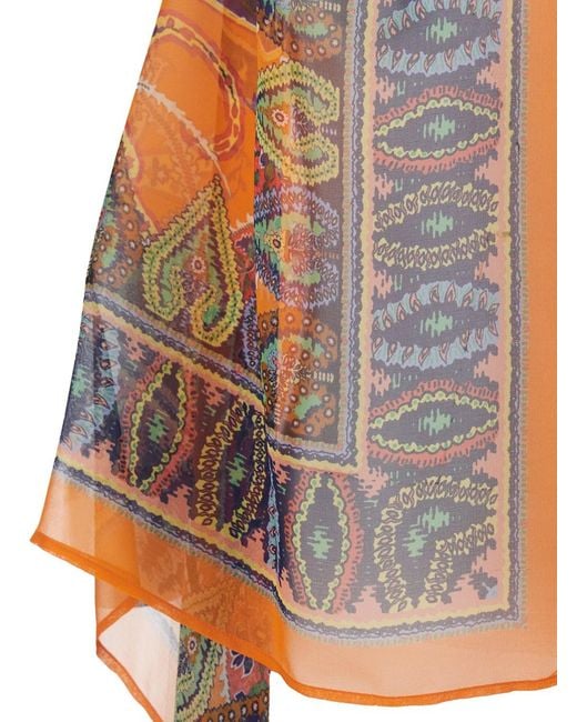 Etro Orange Printed Gilet