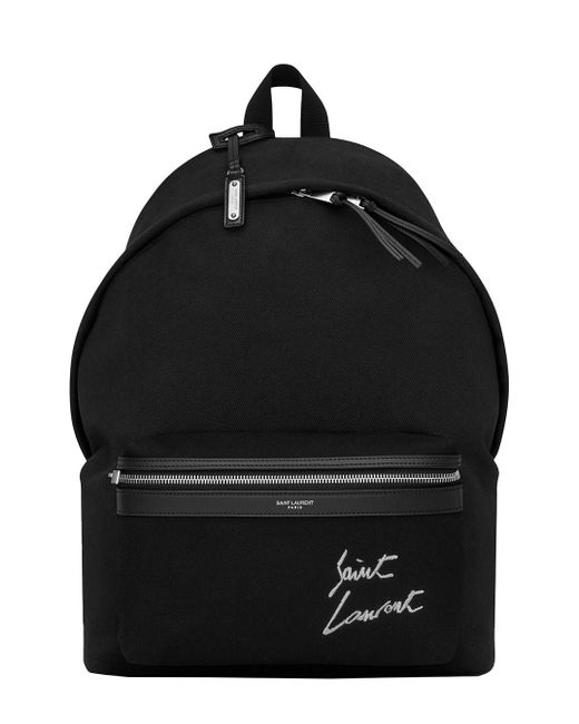 Saint Laurent Black 'City' Backpack With Logo Lettering Detail for men