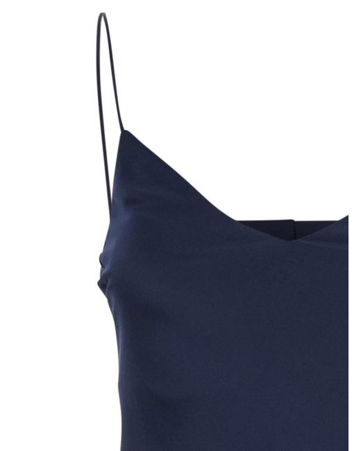 Plain Blue Dress With Thin Straps