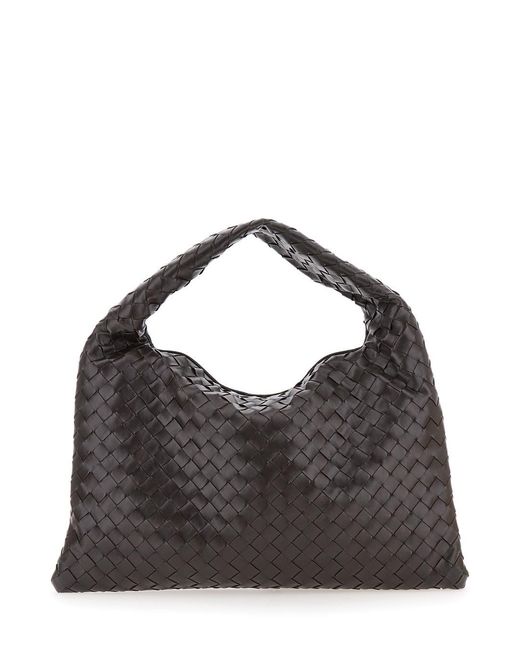 Bottega Veneta Black 'Hop Small' Shoulder Bag With Intreccio Motif