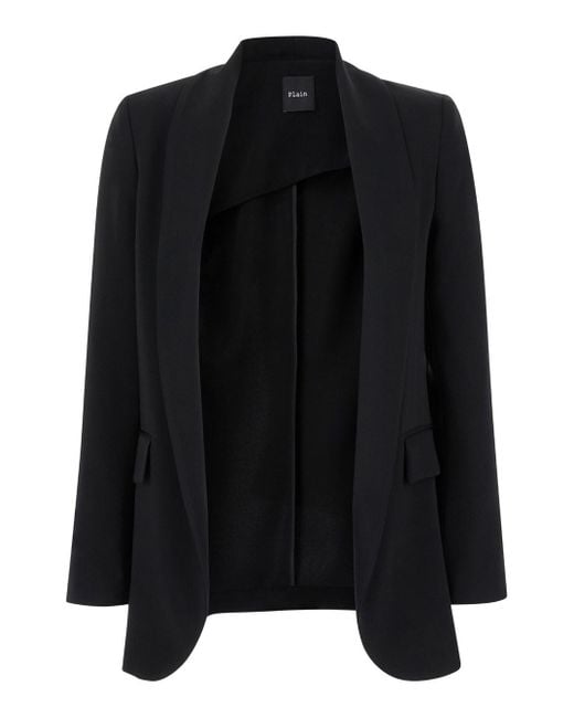Plain Black Open Jacket
