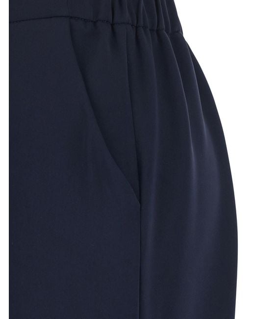P.A.R.O.S.H. Blue Pants With Elastic Waist And Wide Leg