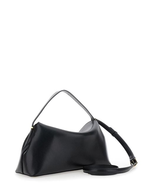 Totême Black 'T-Lock' Handbag With Shoulder Strap And T-Closure