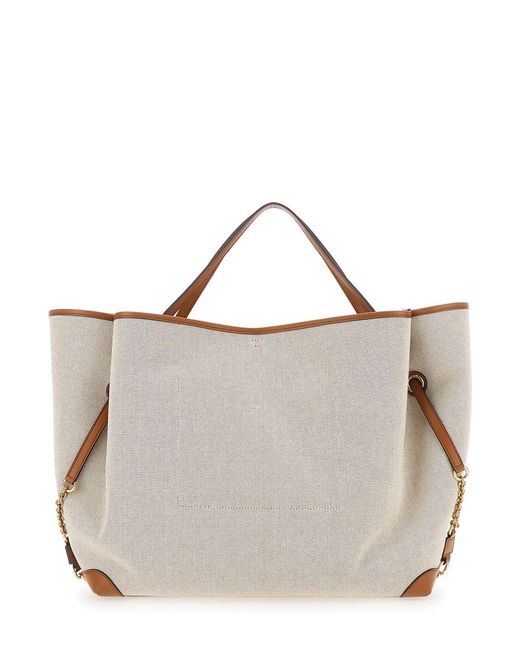 Borsa Shopping 'Chloe Clover' Con Logo Lettering Sul Fronte E Tr di Chloé in Brown