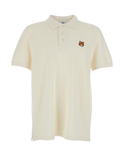 Maison Kitsuné White Polo Shirt Cotton for men