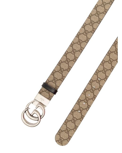 Gucci White Reversible Belt With Double G Buckle for men