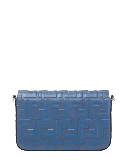 Fendi Blue Ff Embossed Pochette
