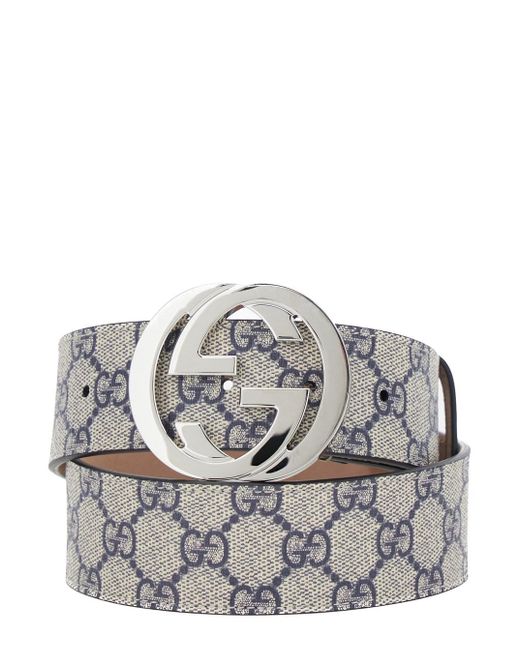 Gucci Gray Belt With Gg Buckle for men
