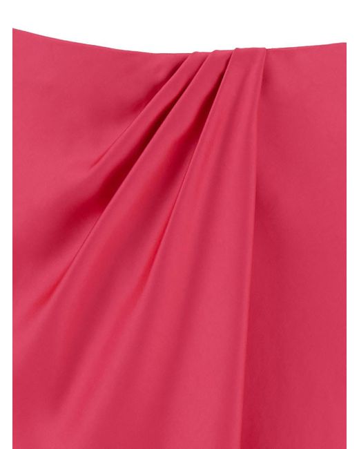 Pinko Pink Long Skirt With Draped Detail