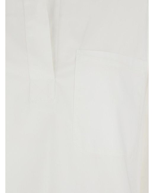 Le Plain White Shirt With Polo Shirt Style Collar