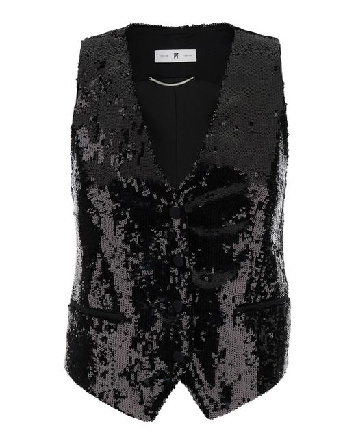PT Torino Black Sequins Vest