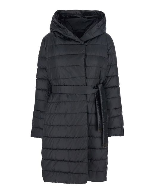 Max Mara Blue 'Novef' Down Jacket With Reversible Design And Waist Be