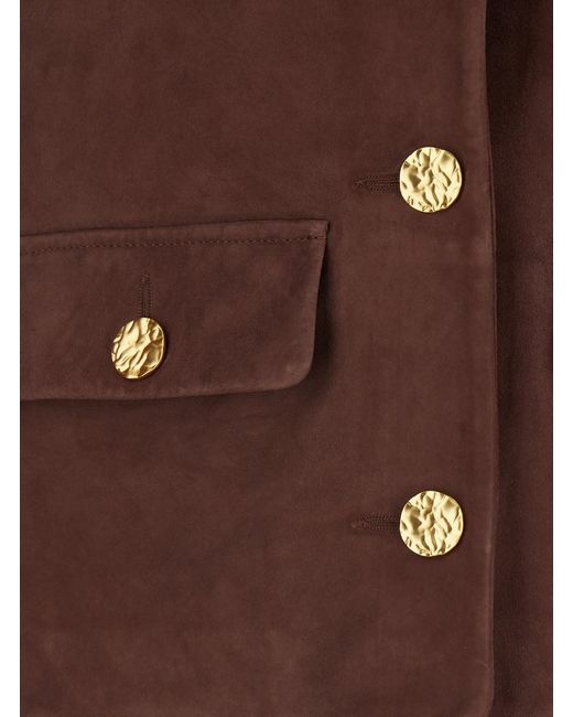 Arma Brown 'Lorenne' Jacket With Round Neck And Front Patch Pockets