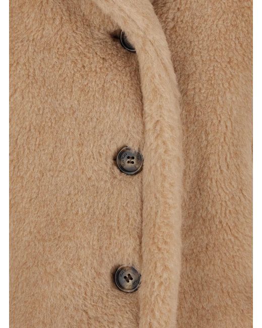 Max Mara Natural 'Corvino' Cape With Classic Lapels And Short Sleeves
