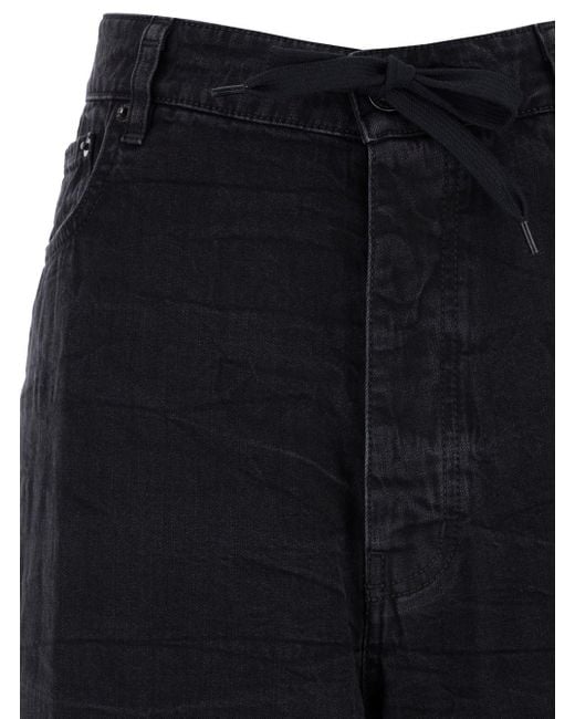 Balenciaga Black Baggy Jeans With Drawstring