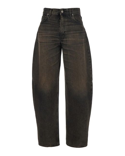Jeans 'Bibi' Con Patch Logo Sul Retro E Gamba Affusolata di Haikure in Black