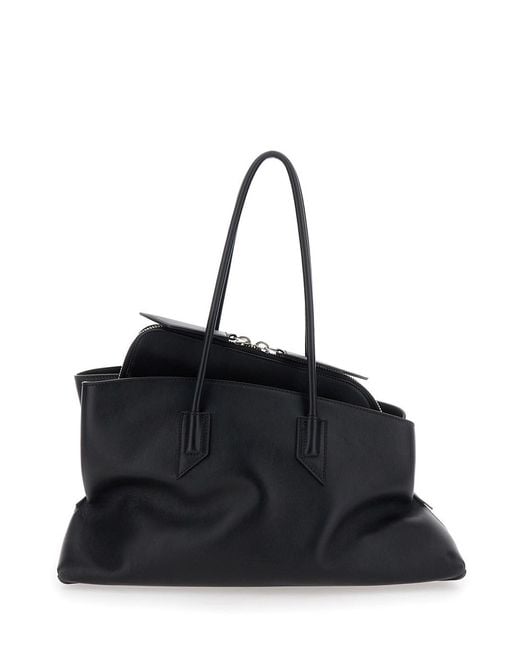 The Attico Black Shoulder Bag Passeggiata Leather