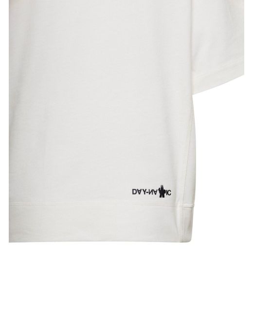 3 MONCLER GRENOBLE White Crewneck T-Shirt With Logo