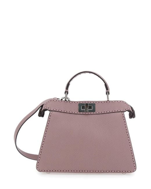 Fendi Purple 'Peekaboo Iseeu Small' Handbag With Shoulder Strap