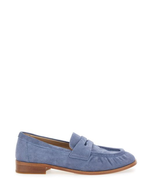 Strategia Blue "Revue" Loafers With Rounded Toe