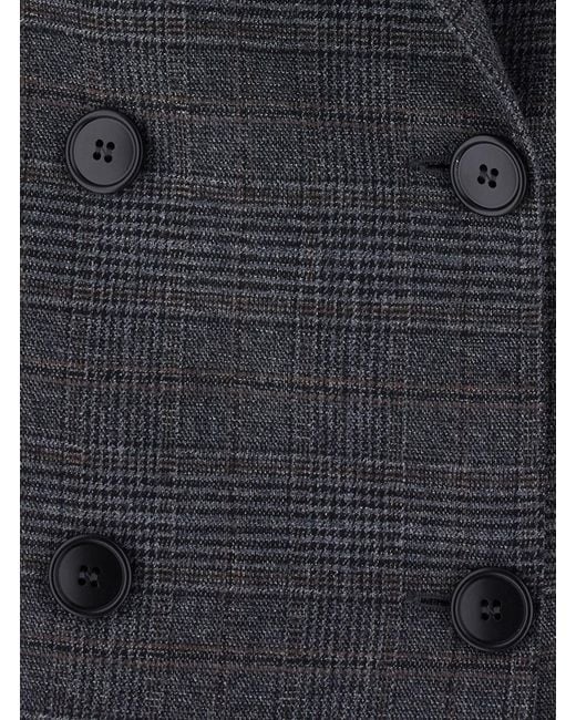 Le Plain Black Double-Breasted Blazer With Tech Fabric Details