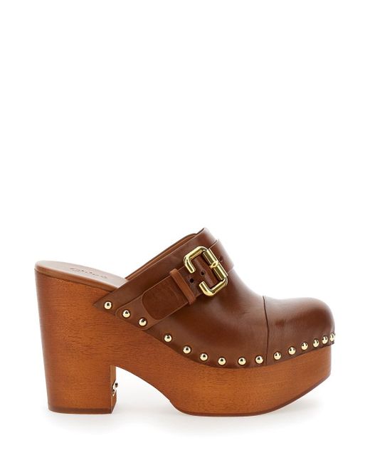 Zoccoli 'Jeanette' Con Zeppa di Chloé in Brown