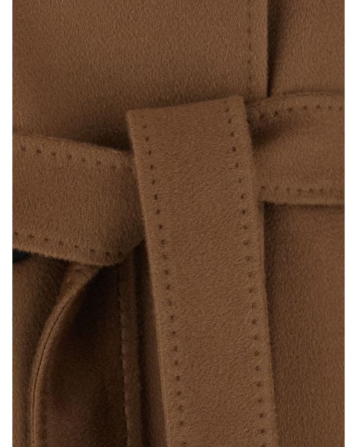Max Mara Brown Bcollag Coat With Shirt Collar And Long Sleeves