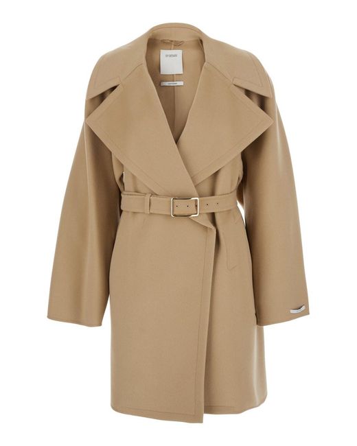 Sportmax Natural Short Wool Coat