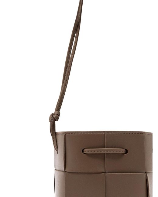 Bottega 'mini Cassette' Crossbody Bucket Bag In Intreccio Nappa