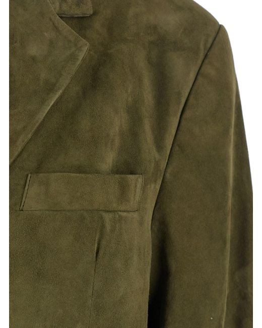 Marni Green Single-Breasted Jacket With Notched Revers And Logo Patch On The Rear