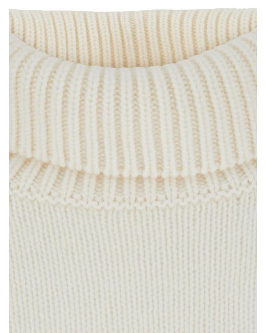 Lisa Yang White Heidi Sweater With V-Neck And Long Sleeves
