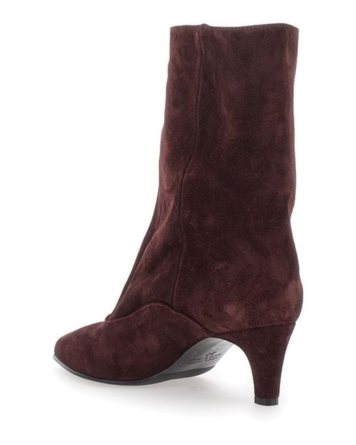 Strategia Brown 'Joelle' Ankle Boots With Pointed Design And Low He