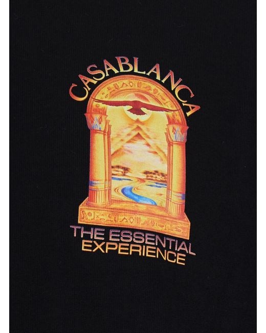 Casablanca Black Crew Neck T-Shirt With Logo Detail On The Front And Maxi Logo On The Back for men
