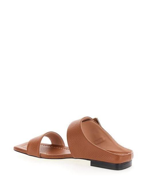 Pollini Brown Sandals With Maxi Buckle