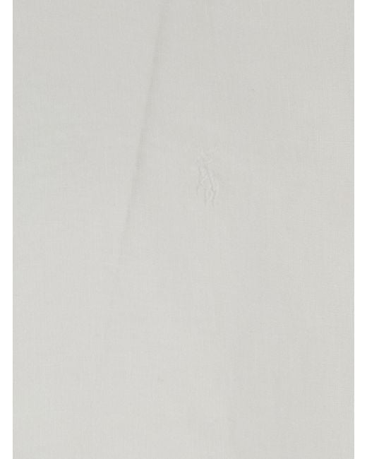 Polo Ralph Lauren White Shirt With Classic Collar And Pony Embroidery for men