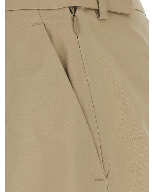 Le Plain Natural Shorts With Pleated Design