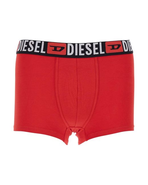 DIESEL Black Set Of Three Boxer Shorts With Elastic Waist With Logo Lettering for men