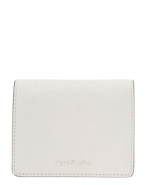 Acne White Card-Holder With Embossed Logo for men