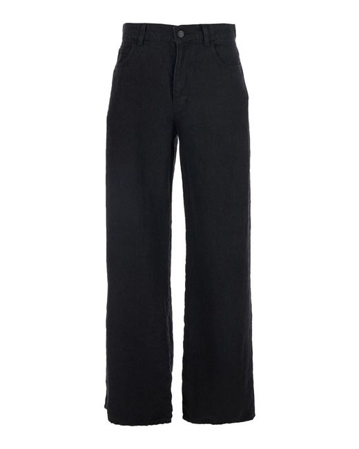 The Row Black 'Eglitta' Jeans With Five-Pocket Design And Wide Leg In