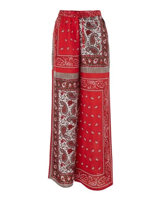 P.A.R.O.S.H. Red Pants With Elasticated Waist And Bandana Print