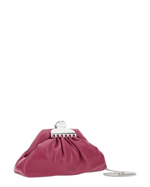Marc Jacobs Purple Clutch Claw Clip Piccola Leather